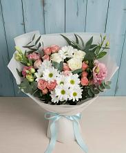 Букет цветов из:  Розы, Лизиантусы и Хризантемы #REPLACE_PRED# Поселке имени Дзержинского