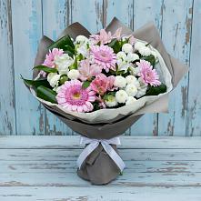 Букет цветов из:  Герберы, Альстромерии и Хризантемы #REPLACE_PRED# Поселке имени Дзержинского