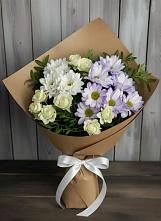 Букет цветов из:  Хризантемы и Розы в Поселке имени Дзержинского