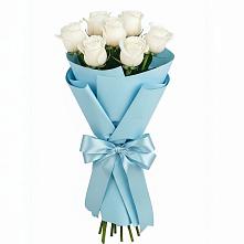 Букет 7 белых роз Проуд #REPLACE_PRED# Поселке имени Дзержинского