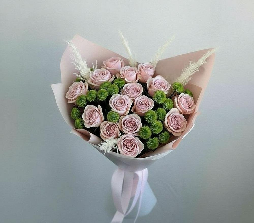 Букет цветов из: Розы и Хризантемы в Поселке имени Дзержинского