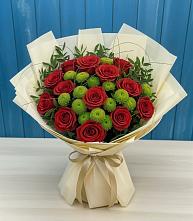 Букет цветов из:  Розы и Хризантемы в Поселке имени Дзержинского