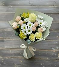 Букет цветов из:  Альстромерии, Розы и Хризантемы #REPLACE_PRED# Поселке имени Дзержинского
