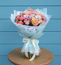 Букет цветов из:  Хризантемы и Розы в Поселке имени Дзержинского