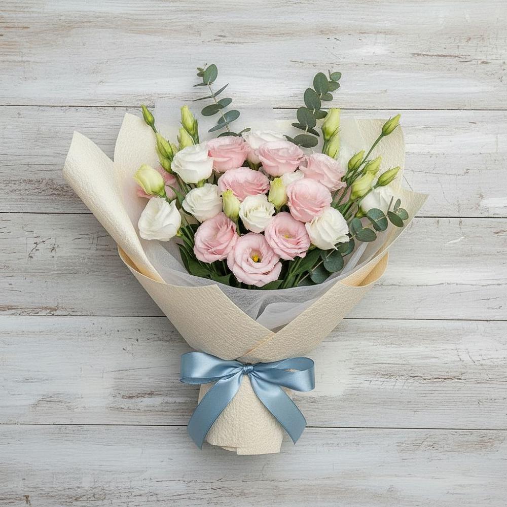 Букет цветов из: Лизиантусы в Поселке имени Дзержинского